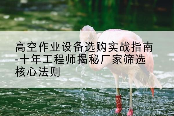 额敏剪叉式升降机厂家-高空作业设备选购实战指南-十年工程师揭秘厂家筛选核心法则