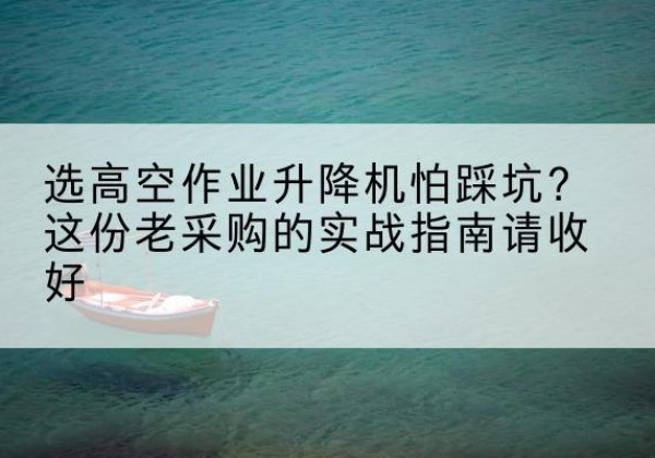 额敏高空作业升降机厂家推荐-选高空作业升降机怕踩坑？这份老采购的实战指南请收好